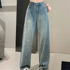 Pearl Straight Jeans Wide-leg Pants