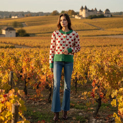 3D Heart Knit Cardigan – Cute Button-Up Sweater