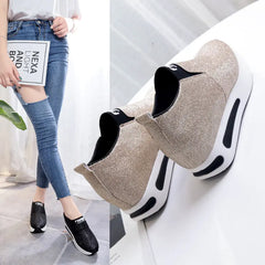 Round Toe Solid Color Casual Women's Platform Shoes