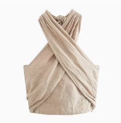 Linen Top with Wide-Leg Pants
