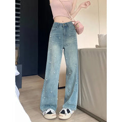 Pearl Straight Jeans Wide-leg Pants