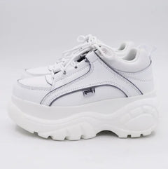 Heart-Shaped White Platform Shoes with Thick Soles