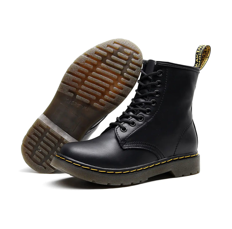 Large Size Martin Casual Short Non-Slip Cowhide Boots