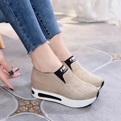 Round Toe Solid Color Casual Women's Platform Shoes
