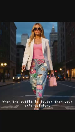 Creative Painted Cutout Jeans – Women’s Fashion