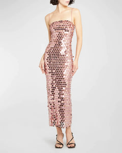 Shimmer & Stun – Spaghetti Strap Sequin Gown with Back Slit