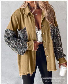 Contrast Sequin Shirt
