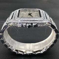 Swiss Geneva Diamond Watch – Stainless Steel Quartz Luxury Timepiece