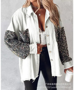 Contrast Sequin Shirt