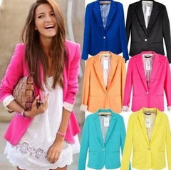 Candy Color Blazer – Women’s Lapel Suit Jacket