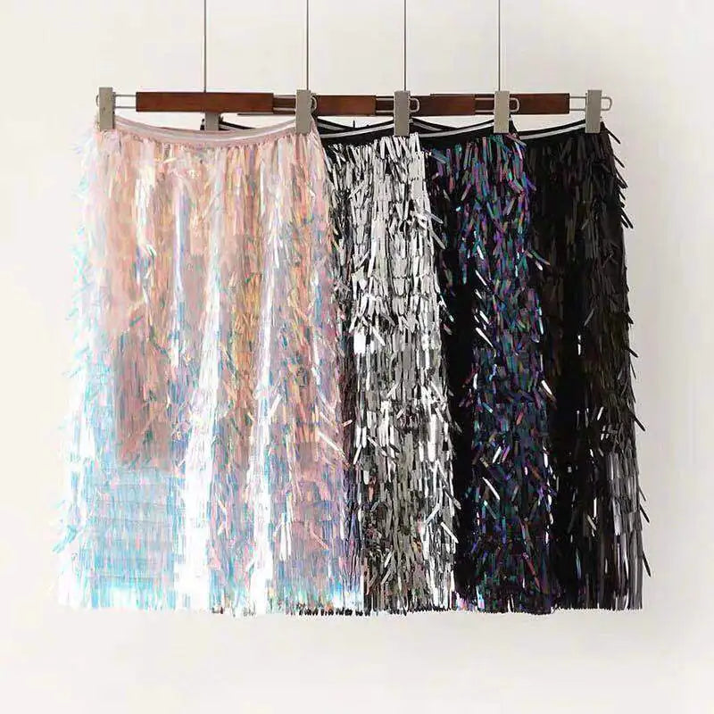 Sequin High-Waisted Pencil Skirt
