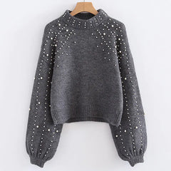 Pearl Decor Knit Sweater