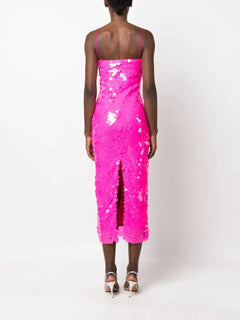 Shimmer & Stun – Spaghetti Strap Sequin Gown with Back Slit