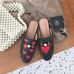 Asymmetric Rhinestone Low-Heeled Women's Shoes