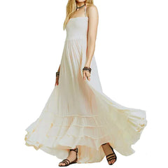 Bohemian Strapless Maxi Dress – Open Back Summer Style