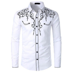 Men's Embroidered Western Style Shirt