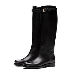 Vintage Round Toe Embossed Casual Flat Boots