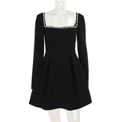 Jane Dress with Pearl Square Neck