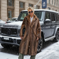 Long Faux Mink Fur Coat – Women’s Luxury Winter Coat