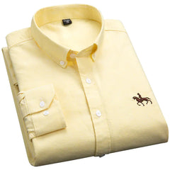 Men’s Long-Sleeve Oxford Shirt – 100% Cotton Formal Shirt