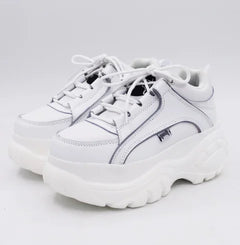 Heart-Shaped White Platform Shoes with Thick Soles